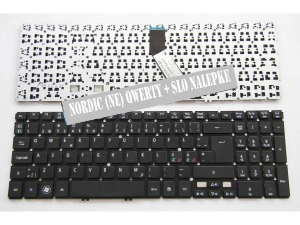 Tipkovnica za  Acer Aspire V5-531 V5-551 V5-571 V5-571G M3-581 M3-581T M5-581 M5-581TG / SN8121 / Nordic / SLO nalepke