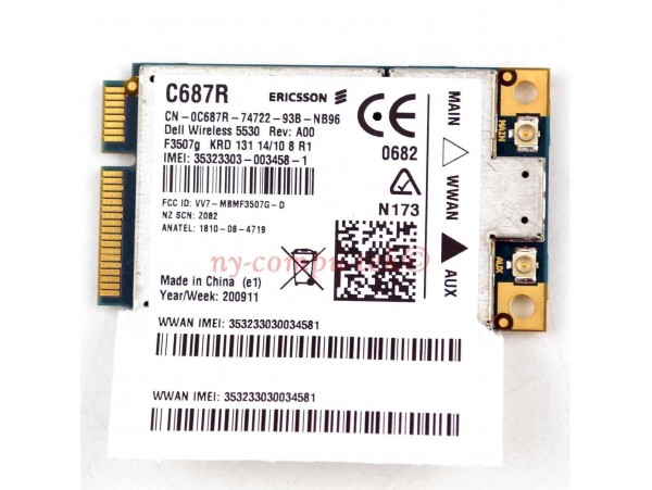 Dell Wireless 5530 HSPA 3G GPS WWAN Ericsson F3507G E6500 E6400 / DEMO
