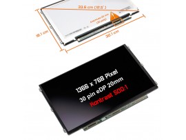 LCD LED ZASLON 12.5" 1366 X 768 HD LP125WH2-SPM1 za prenosnik HP 820 G1 / 30PIN DESNO / MAT / TANEK Z NOSILCI