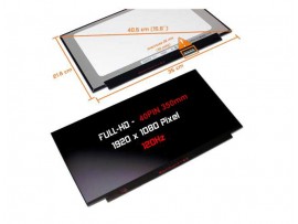 LCD LED ZASLON 15.6" 350mm LM156LFGL03 HP, ASUS, LENOVO, DELL, ACER / FHD 1920 x 1080 IPS 120Hz / 40PIN DESNO / MAT / TANEK / BREZ NOSILCEV