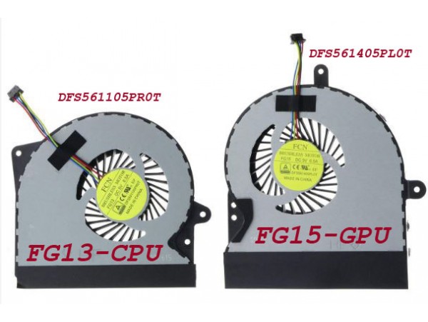 CPU + GPU VENTILATOR ZA ASUS ROG G751JZ G751 G751JT G751JZ G751JL G751JM G751JY G751M DFS561405PL0T, DFS561105PR0T