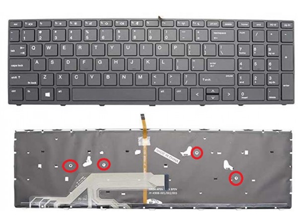 Tipkovnica za prenosnik HP Probook 450 455 470 G5 / L01027-BA1 Osvetlitev backlight / (QWERTZ) US SLO nalepke