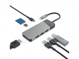 Adapter HUB GC Connect 7v1 (3xUSB-A 3.1 HDMI 4K 60Hz USB-C PD 85W) za Apple MacBook M1/M2, Lenovo X1, Asus ZenBook, Dell XPS