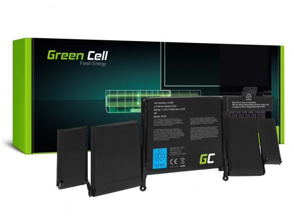 Baterija Green Cell za prenosnik MacBook Pro 13" Retina Display A1502 (Early 2015), MF839LL/A, MF841LL/A/ 11,43V 6500mAh 74,29Wh