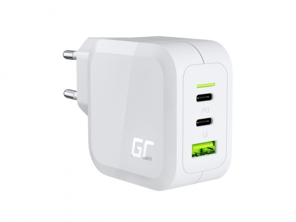 AC Polnilec Green Cell USB-C 65W za MacBook, telefone, Tablične računalnike, Nintendo Switch - 2x USB-C, 1x