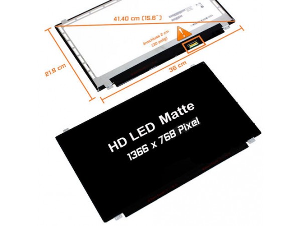 LCD LED ZASLON 15.6" LTN156AT37-L02 za prenosnik HP 450 G1 G2 / HD 1366 x 768 / 30PIN DESNO / MAT / TANEK
