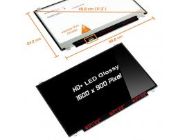 LCD LED ZASLON 17.3" B173RTN02 / HD+ 1600 x 900 / 30PIN LEVO / TANEK / SIJAJNI