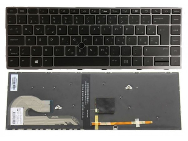 Tipkovnica osvetljena za prenosnik HP ZBook 14u G5 G6 Elitebook 745 G5 G6 840 G5 G6, 846 G5 G6 / L15540-BA1 / (QWERTZ) Š Đ Ž Ć Č SLOV
