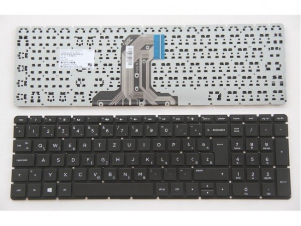 Tipkovnica za prenosnik HP 15-AC 15-AF 15-NH 15-AY 250 G4 G5 255 G4 G5 / 855027-BA1 / (QWERTZ) Š Đ Ž Ć Č SLOVENSKA OEM