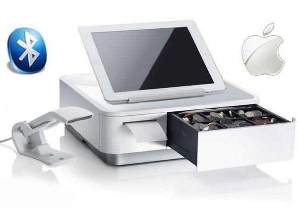 POS Sistem z predalnikom, tiskalnikom in čitalnikom Star mPOP, USB, Bluetooth (iOS), bela