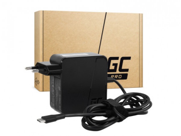 AC Polnilec Green Cell USB-C 65W za prenosnike, tablice in telefone 5V-20V 3A-3,25A