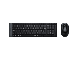 LOGITECH MK220 brezžična tipkovnica in miška (črna)