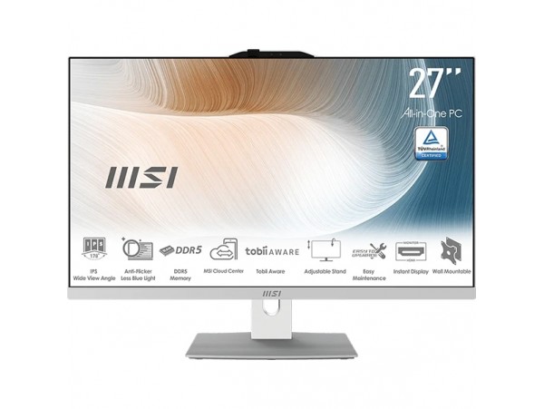 Računalnik MSI Modern AM272P 1M Core 5 / 16GB / 512GB SSD / 27" FHD / Windows 11 Home (bel) 68,5 cm / 1920x1080 / Core / 16GB / 512GB SSD / Intel Graphics / Win 11 Home