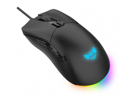 Gaming miška BYTEZONE Ghost žična / RGB (16,8M barv) / max DPI 19K / optična / paracord kabel (črna)
