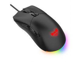 Gaming miška BYTEZONE Ghost žična / RGB (16,8M barv) / max DPI 19K / optična / paracord kabel (črna)