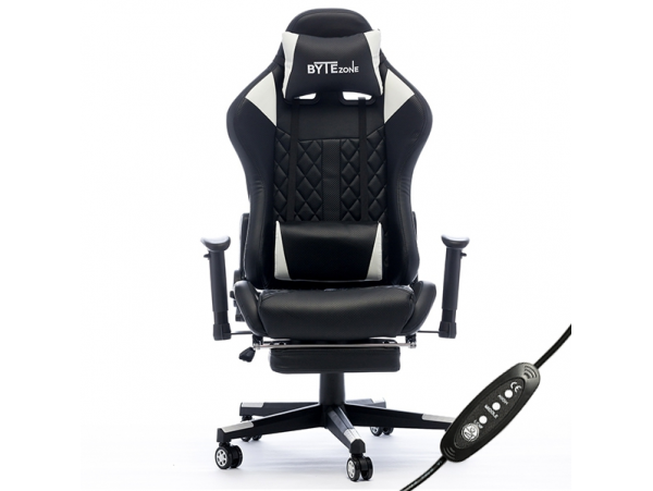 Gaming stol Bytezone CARBON, masažna blazina / Bluetooth zvočniki (črn)