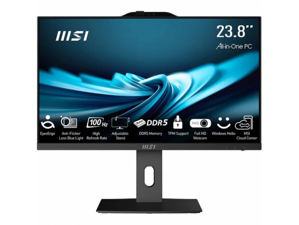 Računalnik All-in-One MSI PRO AP242P 14M Core i3 / 8 GB RAM / 512 GB SSD / 23,8" FHD / Windows 11 Pro (črn) 60,5 cm / 1920x1080 / i3 / 8GB / 512GB SSD / Intel Graphics / Win 11 Pro