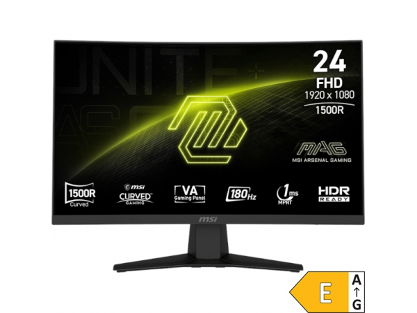 Zaslon MSI MAG 244C / 23.6" / FHD / VA / 180Hz / 1ms (MPRT) / ukrivljen / črn