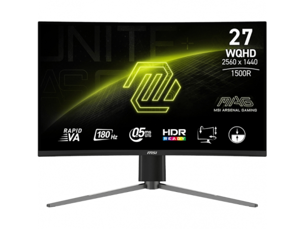 Zaslon MSI MAG-27CQ6PF / 27" / WQHD / 180Hz / 0.5ms (GtG) / ukrivljen / črn - nastavljiv po višini