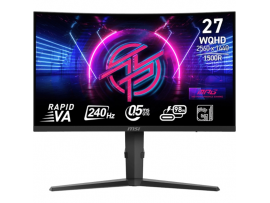 Zaslon MSI MPG 275CQRXF / 27" / WQHD / 240Hz / 0.5ms (GtG) / ukrivljen / črn - nastavljiv po višini - PD 98W