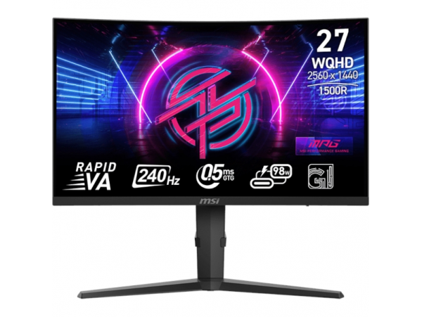 Zaslon MSI MPG 275CQRXF / 27" / WQHD / 240Hz / 0.5ms (GtG) / ukrivljen / črn - nastavljiv po višini - PD 98W