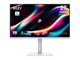 Zaslon MSI PRO MAX 271QPHW E14 / 68,6 cm (27") / 2560x1440 (WQHD) / IPS / 144 Hz / 4 ms (GTG) / 300 nits / 1500:1 / KVM / nastavljiv po višini