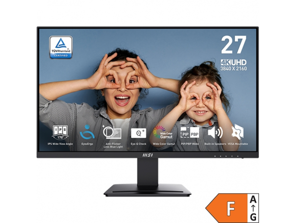 Zaslon MSI PRO MP273U / 27" / UHD / IPS / 60Hz / 4ms (GtG) / črn
