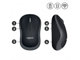 Miš Logitech brezžična M185 za notesnike siva nano (910-002235)