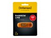 Spominski ključek 64GB USB 2.0 Intenso Rainbow Line 28MB/s 6,5MB/s - plastičen/s pokrovčkom/oranžen (3502490)