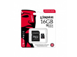 Spominska kartica SDHC-Micro 16GB Kingston - 100MB/s INDUSTRIAL C10 UHS-I, U3, V30 (SDCIT2/16GB) + adapter
