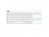 Tipkovnica brezžična Logitech K400 Plus US | bela + Touchpad (920-007128)
