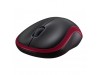 Miš Logitech brezžična M185 za notesnike rdeča nano (910-002240)