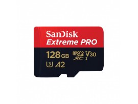 Spominska kartica microSDXC 128GB Sandisk Extreme Pro 200MB/s/90MB/s U3 V30 UHS-I +adapter (SDSQXCD-128G-GN6MA)