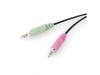 Slušalke žične naglavne 2x 3,5mm stereo Ewent nadzor glasnosti - z mikrofonom (EW3562)