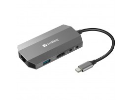 Priklopna postaja USB-C => Sandberg Travel Dock HDMI 2xUSB3.0 USB-C 100W 1x3,5mm Čitalec kartic (136-33)