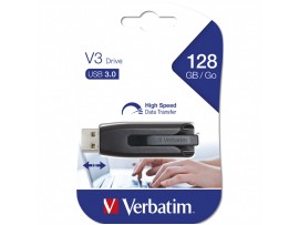 Spominski ključek 128GB USB 3.2 Verbatim Store'n'Go V3 80MB/s 25MB/s plastičen izvlečni črn (49189)