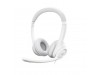 Slušalke žične Logitech naglavne z mikrofonom USB H390 bele (981-001286)