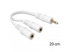 Adapter Audio 3,5mm M => 2 x 3,5mm Ž Delock 0,20m CTIA (65447)