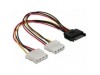 Adapter Serial ATA 1xSATA M + 2xMolex Ž 20cm Delock