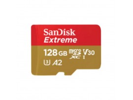Spominska kartica microSDXC 128GB Sandisk Etreme 190MB/s/140MB/s U3 V30 UHS-I +adapter (SDSQXAA-128G-GN6MA)