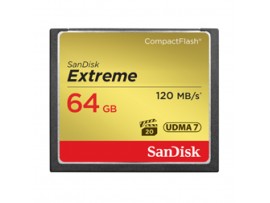 Spominska kartica Compact Flash 64GB Sandisk Extreme UDMA7 120MB/s/85MB/s VPG-20 (SDCFXSB-064G-G46)