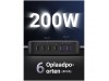 Hišni polnilec 100-240V => 2x USB-A (ž) 4x USB-C 200W GaN II Ugreen - črn (40914)