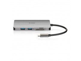 Priklopna postaja USB-C => D-LINK USB-C  8 v 1  HUB HDMI 4K USB 3.0 100W microSD/SD