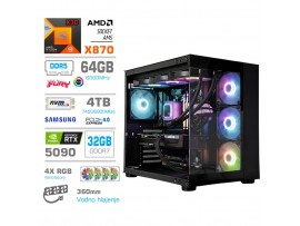 Računalnik MEGA MT S5 R9-9950X3D/RTX5090/64GB-DDR5/4TB-4.0/1050W/Brez OS/črna RGB
