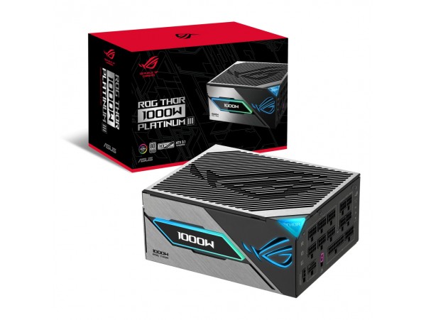 Napajalnik - 1000W Asus ROG Thor III 80Plus Platinum 94% ATX 3.1 (Gen5) Modular 140mm črna (90YE00V3-B0NA00)