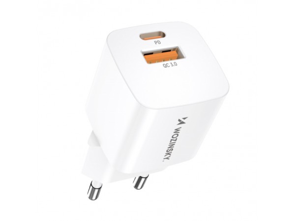 Hišni polnilec 100-240V => 1xUSB-C 20W 1xUSB-A PD3.0 QC3.0 Wozinsky (CMWCW)