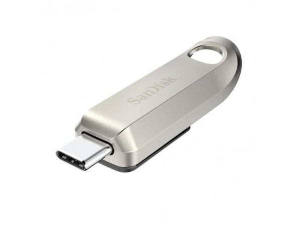 Spominski ključek 128GB USB-C Sandisk Ultra Luxe 400MB/s kovinski drsni srebrn (SDCZ75-128G-G46)