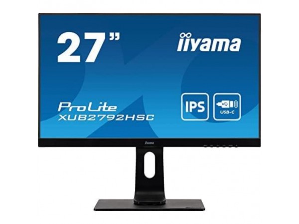 Monitor Iiyama 68,6 cm (27,0") XUB2792HSC-B1 1920x1080 75Hz IPS 4ms HDMI DisplayPort USB-C 65W 2xUSB3.0 Zvočniki  sRGB99%