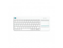 Tipkovnica brezžična Logitech K400 Plus US | bela + Touchpad (920-007128)