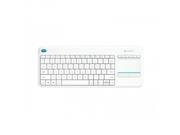 Tipkovnica brezžična Logitech K400 Plus US | bela + Touchpad (920-007128)